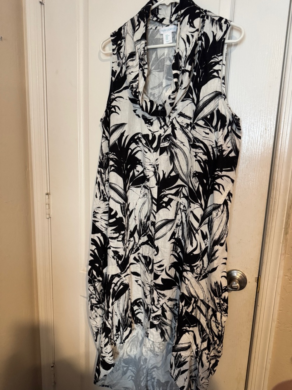 NWT-Cynthia Rowley Black and White High-Low Dress- Size XL - Picture 2 of 9
